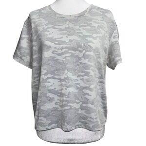 Spyder Active Large Grey Camo Crop Short Sleeve Performance Crew Neck T-Shirt